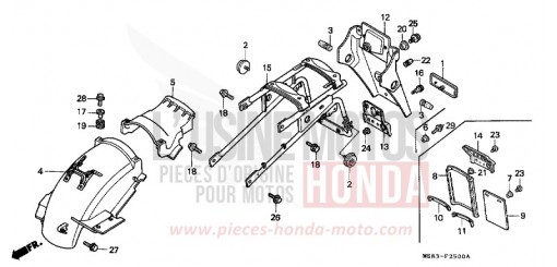 GARDE-BOUE ARRIERE XRV650J de 1988